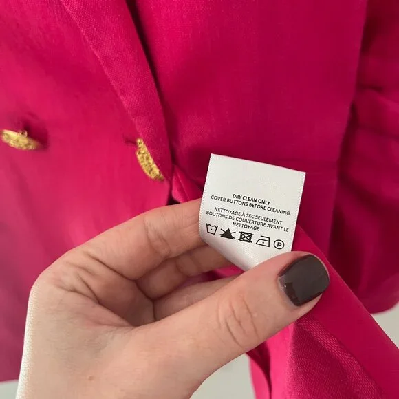 Veronica Beard Hot Pink Linen Blazer Size 14